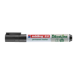 Marker Edding 22 Ecoline, permanent, corp plastic, varf tesit, 1-5 mm, negru - Img 2