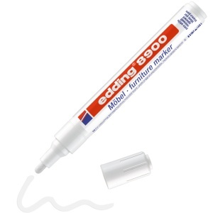 Marker Edding 8900 pentru retusuri mobilier lemn, alb - Img 2