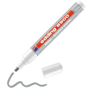 Marker Edding 8900 pentru retusuri mobilier lemn, gri - Img 2