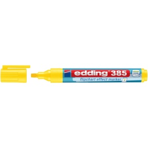 Marker pentru flipchart Edding 385, galben, varf flexibil tip pensula