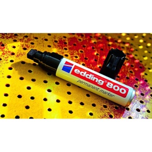 Marker permanent Edding 800, corp din aluminiu, varf 4-12 mm, verde