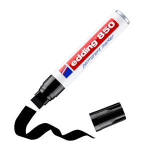 Marker permanent Edding 850, corp metalic, varf 5-15 mm, negru - Img 3