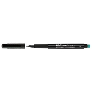 Marker permanent Faber Castell, varf rotund 1 mm, negru