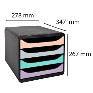 Organizator Exacompta Aquarel, 4 sertare, A4, 347x278x267 mm - Img 3