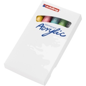 Set markere acrilice Edding 5100, varf 2-3 mm, culori pastel, 5 bucati/set - Img 3