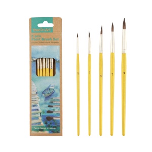 Set Memoris-Precious, 5 pensule rotunde par natural, nr 1 3 5 7 8