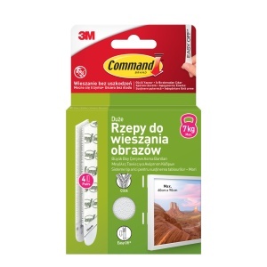 Sistem tip arici sustinere tablouri 3M Command™ 17206 mari, alb, maxim 7 kg, 4 perechi/set