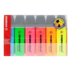Textmarker, Stabilo, Boss Original, 6 culori, varf 2-5 mm - Img 2