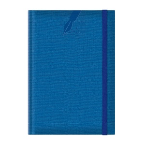 Agenda nedatata A5 Colere, elastic, hartie alba, coperta albastru royal