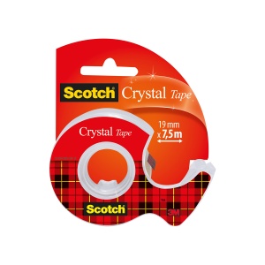 Banda adeziva lucioasa 3M Scotch® Crystal cu dispenser, 19 mm x 7,5 m, 1 bucata/ pachet
