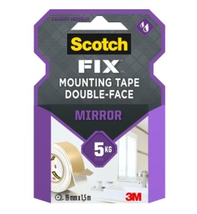 Banda dublu adeziva montare oglinzi Scotch-Fix™ 3M, 19 mm x 1.5 m