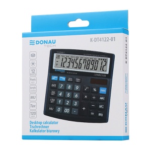 Calculator de birou Donau Tech, 136 x 134 x 28 mm, 12 digiti, negru - Img 4