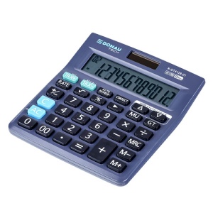 Calculator de birou Donau Tech, 140 x 122 x 30 mm, 12 digiti, negru - Img 3