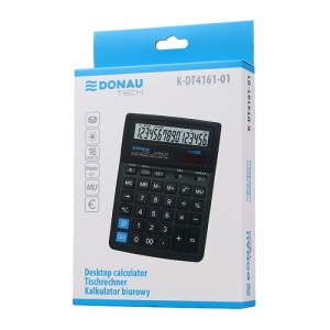 Calculator de birou Donau Tech, 190 x 143 x 40 mm, 16 digiti, negru - Img 4