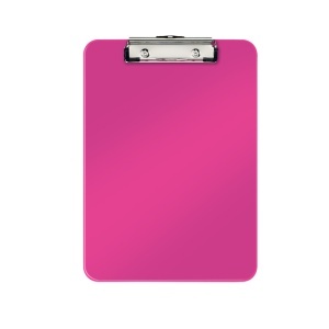 Clipboard Leitz WOW, simplu, PS, A4, 100 coli, roz