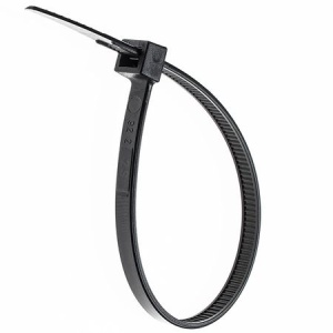 Colier plastic 360x4, 8 mm alb, negru