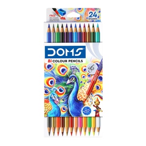 Creioane colorate cu doua varfuri DOMS, 12 creioane, 24 culori