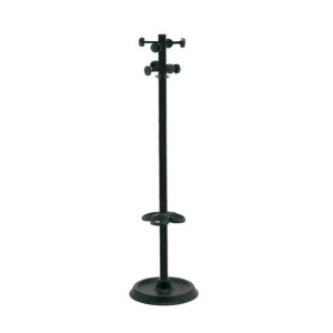 Cuier tip POM, 172 cm, cu suport de umbrele negru