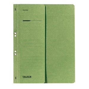 Dosar cu gauri 1/2 Lux Falken, carton, 250 g/mp, verde, 50 buc/set