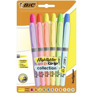 Evidentiator Bic Brite Liner Grip, diverse culori pastel - Img 5