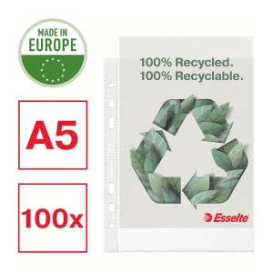 Folie de protectie Esselte Recycled, PP reciclat, A5, 70 mic, 100 bucati/cutie, standard - Img 4