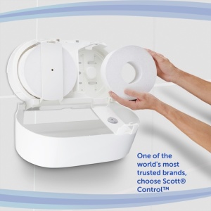 Hartie igienica Kimberly-Clark Scott Control cu derulare centrala, 2 straturi, alba, 204 m, 12 role/bax - Img 5