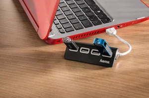 Hub USB HAMA 12179, USB 2.0, albastru - Img 4