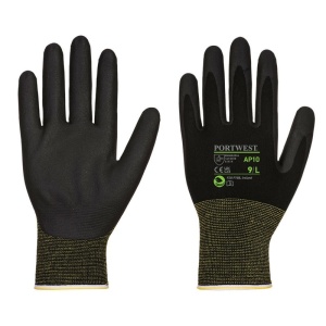 Manusi Portwest AP10, bambus/spuma nitril, negre, marime XS, 12 perechi