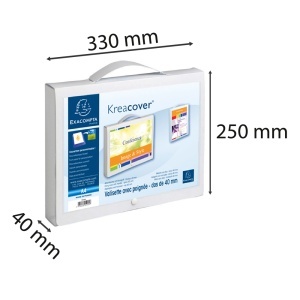 Mapa PP Exacompta Kreacover, A4, maner inchidere cu buton, alb - Img 5
