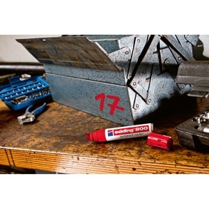 Marker permanent Edding 800, corp aluminiu, varf retezat, 4-12 mm, negru - Img 4