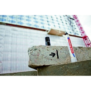 Marker permanent Edding 950 Industrial, corp plastic, varf rotund, 10mm, negru - Img 2