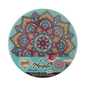 Pictura cu diamante Mandala Creative Craft, diametru canvas 30 cm - Img 3
