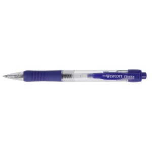 Pix cu gel si mecanism Westcott, cu grip, 0,4 mm, albastru