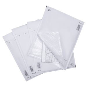 Plic cu protectie, 270 x 360 mm (interior), alb, banda silicon, 90 g/mp, 5 bucati/set - Img 2