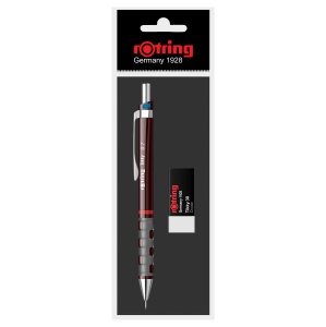Set creion mecanic Rotring Tikky 0.7 mm + radiera, diverse culori - Img 3