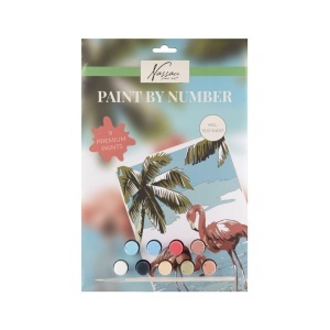 Set pictura pe numere Creative Craft, model flamingo
