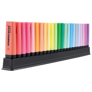 Set textmarker Stabilo Boss original, 23 culori cu suport de birou