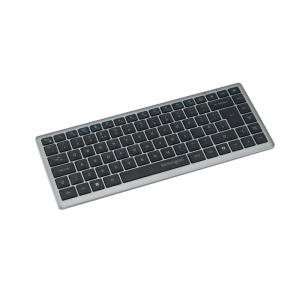 Tastatura Kensington EQ KB435, reincarcabila, compacta, conexiune wireless sau bluetooth, plastic partial reciclat, gri