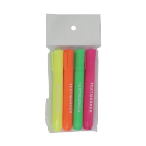 Textmarker, corp rotund, varf 1-5 mm, 4 culori/set