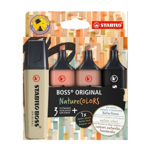 Textmarker Stabilo Boss Original Nature 4 culori/um
