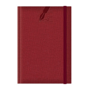 Agenda nedatata A5 Colere, elastic, hartie alba, coperta rosu inchis