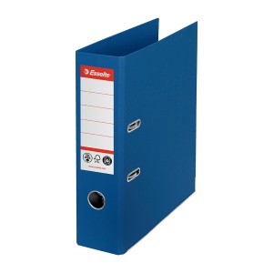 Biblioraft Esselte No.1 Power Recycled, carton, 100% reciclat, reciclabil, certificare FSC, A4, 75 mm, albastru - Img 2