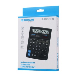 Calculator de birou Donau Tech, 190 x 143 x 40 mm, 12 digiti, negru - Img 3