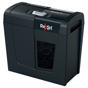 Distrugator documente manual REXEL SECURE X6, P4, cross-cut (confeti), 6 coli, 10l, negru