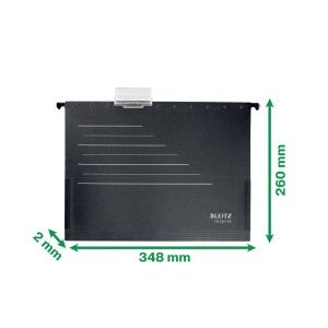 Dosar suspendabil Leitz Alpha Recycle, carton, 100% reciclat, certificare Blue Angel, reciclabil, A4, cu burduf, negru - Img 6