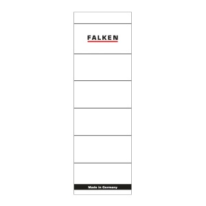 Etichete Falken autoadezive, pentru bibliorafturi, 60 x 190 mm, alb