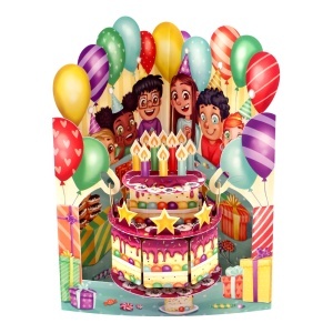 Felicitare, Santoro, Design Tort Aniversar