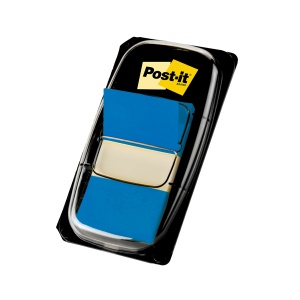 Index Clasic Post-it®, albastru, 25,4 mm x 43,2 mm, 50 file, 1 bucata/pachet