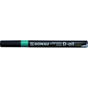 Marker permanent Donau cu vopsea, corp metalic, varf 2.2mm, verde blis