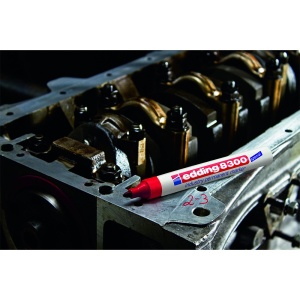Marker permanent Edding 8300 Industrial, corp metalic, varf rotund, 1.5-3 mm, rosu - Img 2